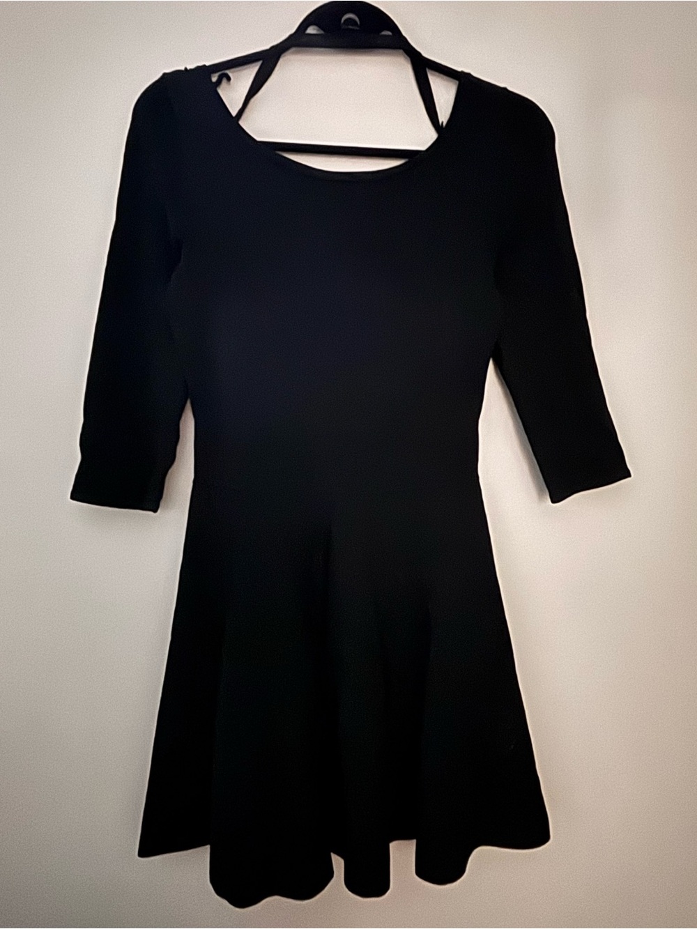 GUESS Black Long-Sleeve Fit & Flare Dress